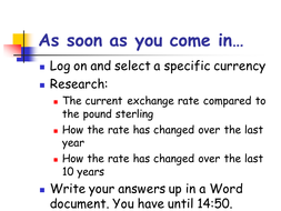 Exchange Rates | Teaching Resources
