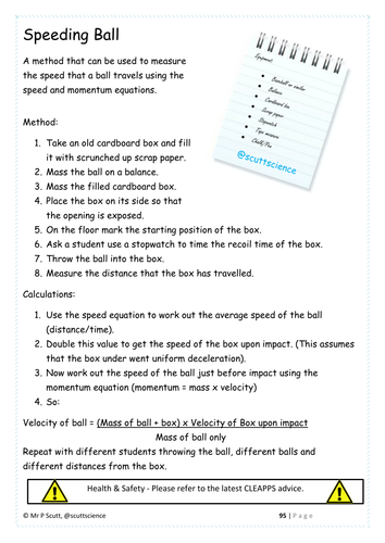 Open lesson 1: Speed worksheet