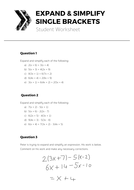 Expand & Simplify Single Brackets - Complete Lesson | Teaching Resources