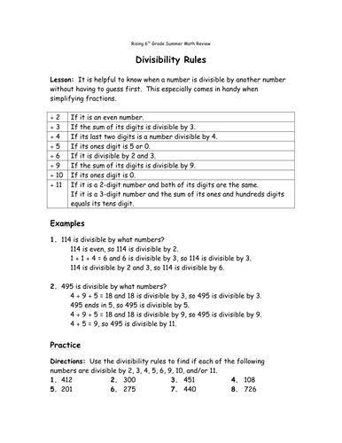 Summer Math Packet: Rising 6th Grade | Teaching Resources