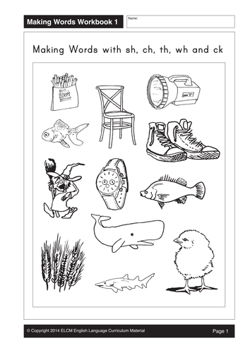 activity sheets for sh ch th wh ck words 33 pages