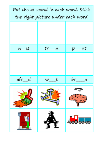 Phonics worksheets for ai and ea graphemes by sfreck - Teaching ...