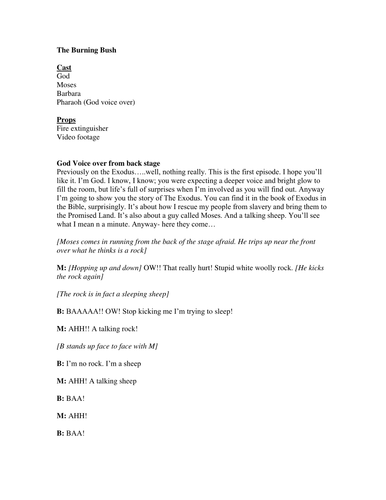 Scripts for 8 funny Christian dramas about the life of Moses | Teaching ...