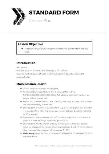 Standard Form - Complete Lesson | Teaching Resources