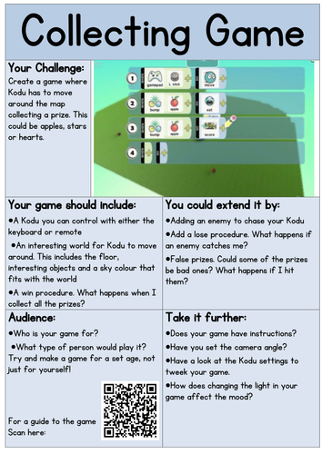 Kodu Independent Learning Cards - UPDATED