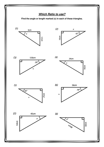 right angled trigonometry in 2d resources tes