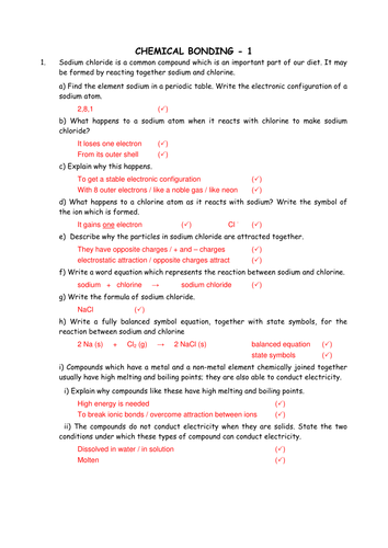 Chemistry: Chemical Bonding and Equilibrium by greenAPL  UK Teaching Resources  TES