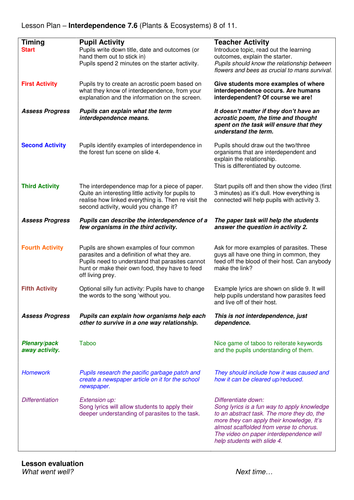 Grade 6-12: Interdependence (Plants & Ecosystems 7.6) | Teaching Resources