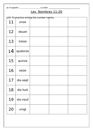 FRENCH - Numbers - Les Nombres - Activity Booklet - Worksheets ...