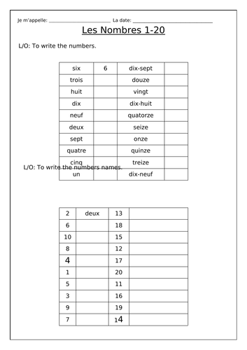 FRENCH - Numbers - Les Nombres - Activity Booklet - Worksheets ...