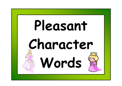 Character Adjective Resource Pack Teaching Resources