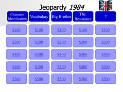 1984 Jeopardy | Teaching Resources