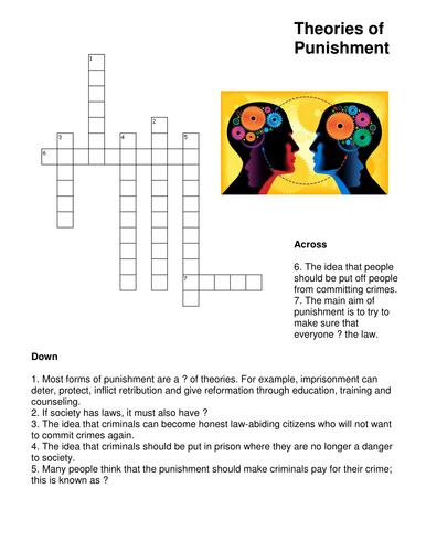 Theories of Punishment Crossword Teaching Resources