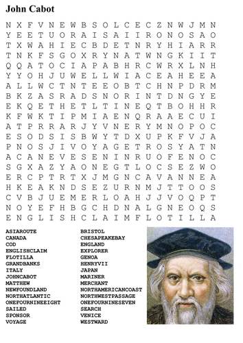 John Cabot Word Search | Teaching Resources