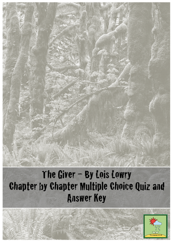 The Giver - Multiple Choice Quiz + Answer Key ~ Chapter by Chapter