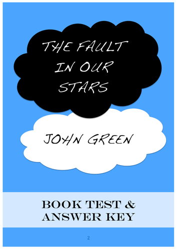 The Fault In Our Stars ~ BOOK TEST + Answer Key
