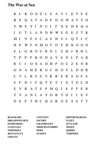 world war one word search pack teaching resources