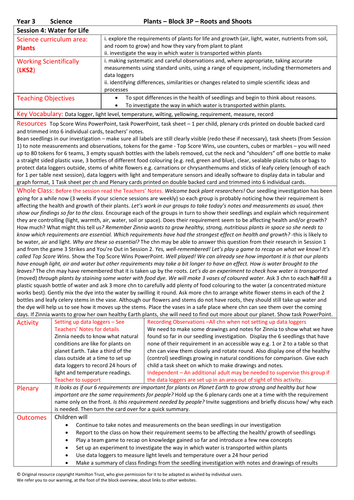 Plants - Roots and Shoots - Year 3 | Teaching Resources