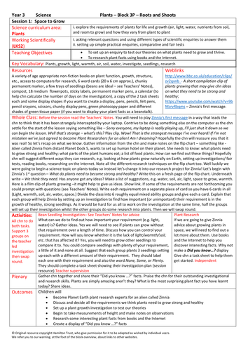 Plants - Roots and Shoots - Year 3 | Teaching Resources