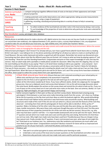 Rocks - Rocks and Fossils - Year 3 | Teaching Resources