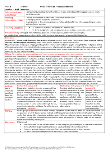 Rocks - Rocks and Fossils - Year 3 | Teaching Resources