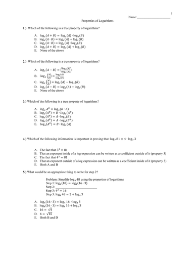 properties-of-logarithms-act-sat-practice-teaching-resources