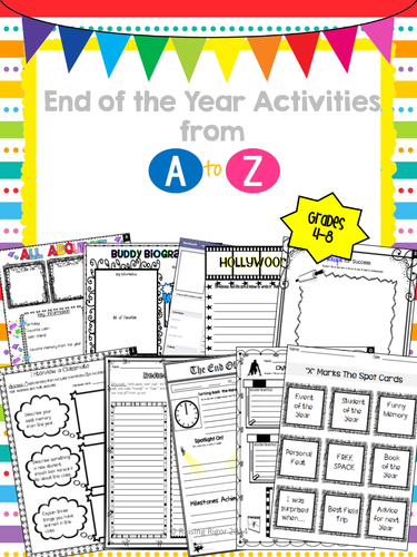 End of Year A to Z Activities: 34 Activities and Memory Book | Teaching ...