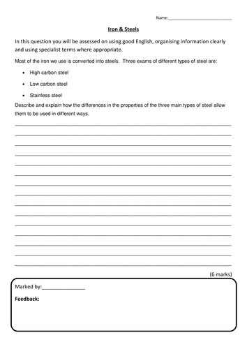 Iron & Steel Lesson | Teaching Resources