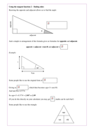Maths KS3 or KS4 revision. Trigonometry; introduction to tangent ratio