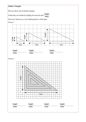 Maths KS3 or KS4 revision. Trigonometry; introduction to tangent ratio