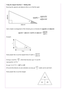 Maths KS3 or KS4 revision. Trigonometry; introduction to tangent ratio