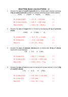 Reacting mass calculations | Teaching Resources
