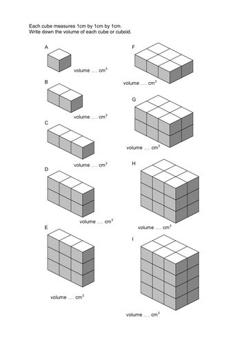 Math Grade 5 upward. Volume of right rectangular prisms, with a range ...