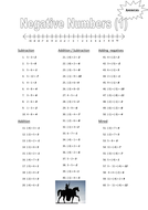 Negative Numbers Worksheets | Teaching Resources