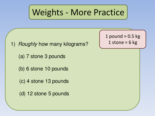 Weights Around the World Teaching Resources