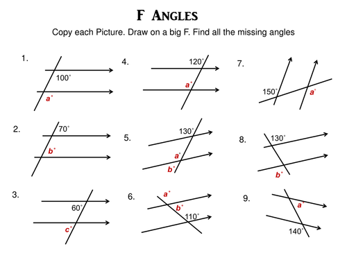 F And Z Angles Teaching Resources