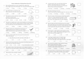 Primary Mathematics Challenge Bonus Round Paper February 2015 | Teaching Resources