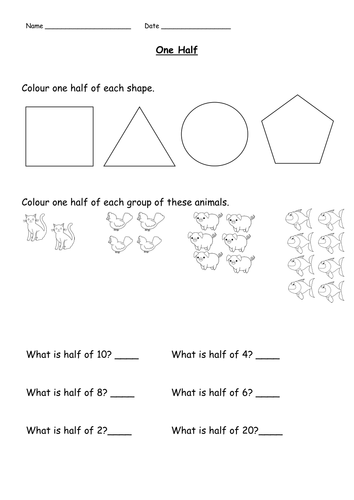 one half resource pack differentiated ks1 fractions by jlord14 uk