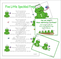 FIVE SPECKLED FROGS - PRINTABLE ACTIVITY AND GAMES - FOCUS: SUBTRACTION ...