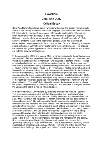 Havisham and anne hathaway poem comparison essay 05 image