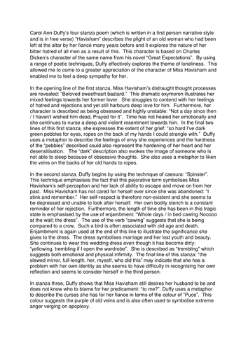 Havisham poem analysis image