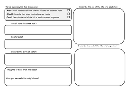 Life of a Star Worksheet GCSE | Teaching Resources