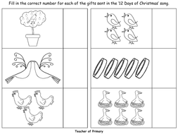 12 Days of Christmas - Counting Skills | Teaching Resources