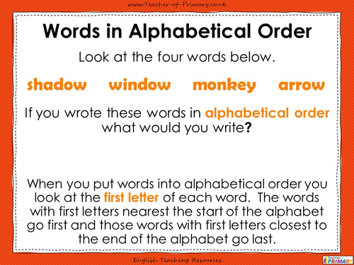 Define Alphabetical Order