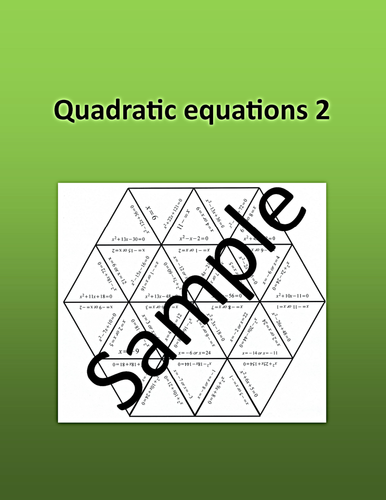 Quadratic equations 2 - Math puzzle | Teaching Resources