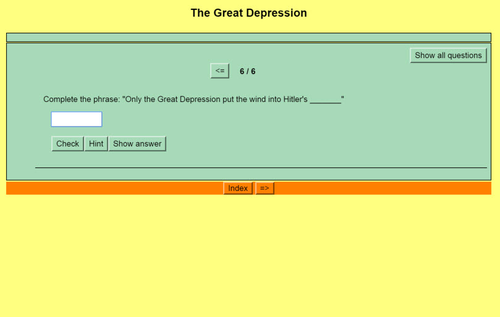 Origins of World War II: Quiz 5 - 1929-35 Depression and Rise of the ...