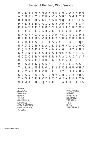 Starters Human Biology Anatomy Word Search by sjakeman - Teaching