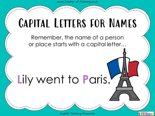 Capital Letters For Names Teaching Resources 4682