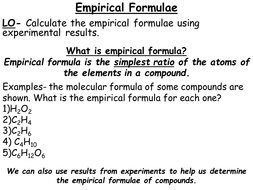 Empirical Formula Worksheet Gcse