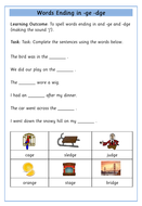 -ge / -dge words | Teaching Resources
